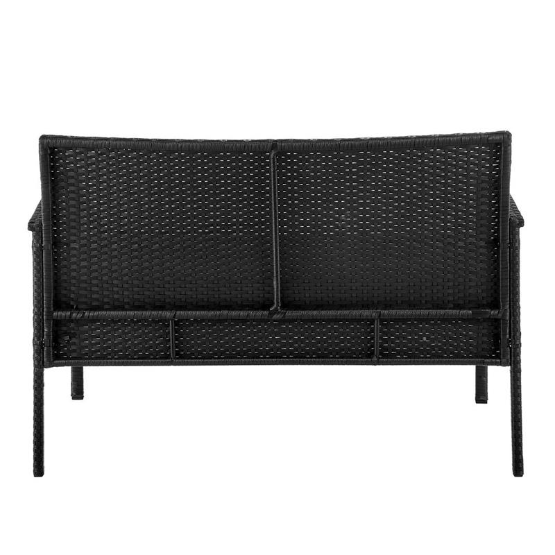 Manhattan Comfort Noli 4-Piece Rattan Patio Conversation Set in Gray