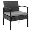Manhattan Comfort Noli 4-Piece Rattan Patio Conversation Set in Gray