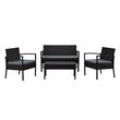 Manhattan Comfort Noli 4-Piece Rattan Patio Conversation Set in Gray