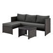 Manhattan Comfort Menton 4-Seat Rattan Patio Conversation Set in Gray