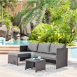 Manhattan Comfort Menton 4-Seat Rattan Patio Conversation Set in Gray