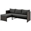 Manhattan Comfort Menton 4-Seat Rattan Patio Conversation Set in Gray