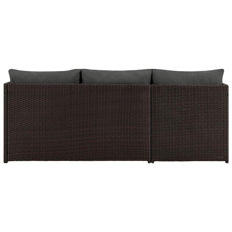 Manhattan Comfort Menton 4-Seat Rattan Patio Conversation Set in Gray