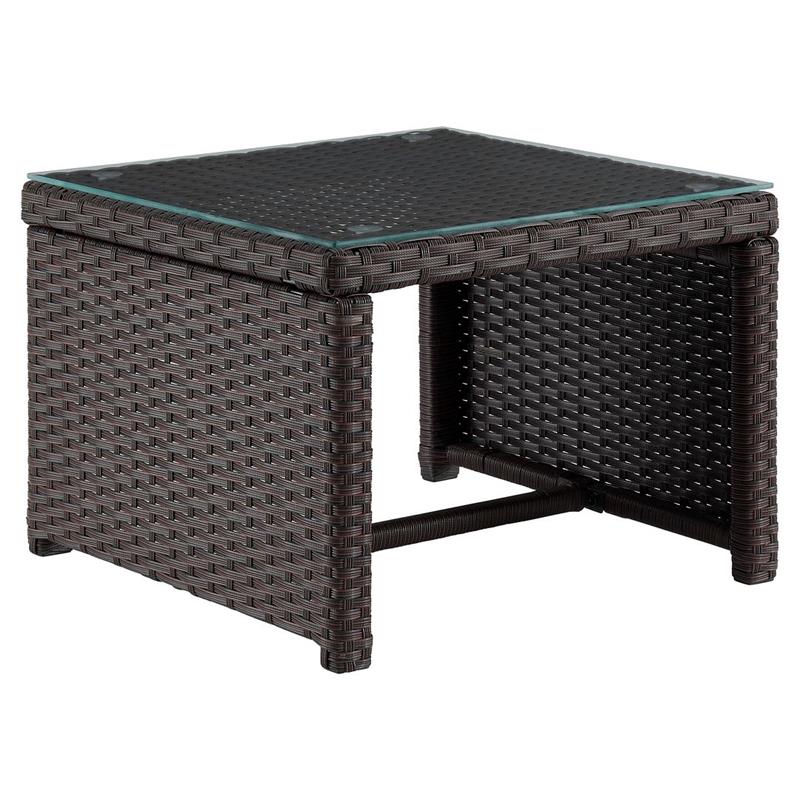 Manhattan Comfort Menton 4-Seat Rattan Patio Conversation Set in Gray
