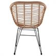Manhattan Comfort Antibes 3-Piece Rattan Patio Conversation Set in Brown/Cream
