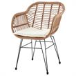 Manhattan Comfort Antibes 3-Piece Rattan Patio Conversation Set in Brown/Cream