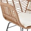 Manhattan Comfort Antibes 3-Piece Rattan Patio Conversation Set in Brown/Cream
