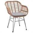 Manhattan Comfort Antibes 3-Piece Rattan Patio Conversation Set in Brown/Gray