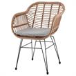 Manhattan Comfort Antibes 3-Piece Rattan Patio Conversation Set in Brown/Gray