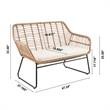 Manhattan Comfort Antibes 4-Piece Rattan Patio Conversation Set in Cream