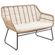 Manhattan Comfort Antibes 4-Piece Rattan Patio Conversation Set in Cream