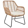 Manhattan Comfort Antibes 4-Piece Rattan Patio Conversation Set in Cream