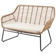 Manhattan Comfort Antibes 4-Piece Rattan Patio Conversation Set in Cream