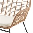Manhattan Comfort Antibes 4-Piece Rattan Patio Conversation Set in Cream