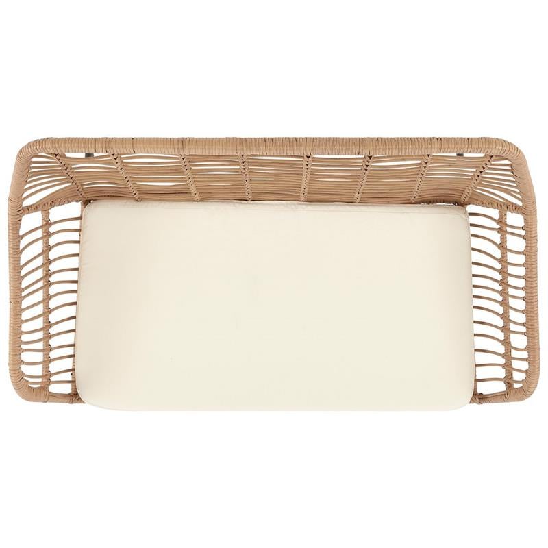 Manhattan Comfort Antibes 4-Piece Rattan Patio Conversation Set in Cream