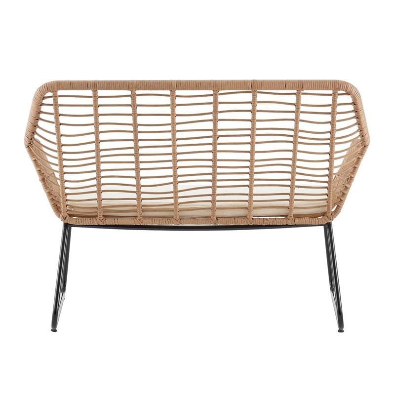Manhattan Comfort Antibes 4-Piece Rattan Patio Conversation Set in Cream