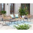 Manhattan Comfort Antibes 4-Piece Rattan Patio Conversation Set in Gray