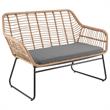 Manhattan Comfort Antibes 4-Piece Rattan Patio Conversation Set in Gray