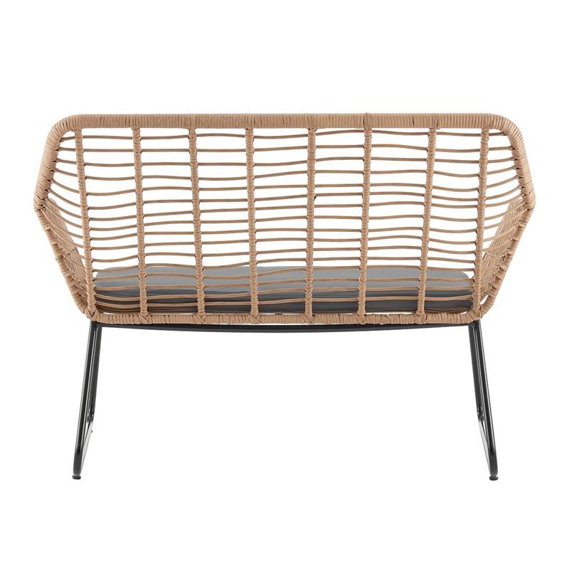 Manhattan Comfort Antibes 4-Piece Rattan Patio Conversation Set in Gray