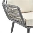Manhattan Comfort Cannes 3-Piece Rattan Patio Conversation Set in Gray/Cream