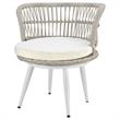 Manhattan Comfort Monaco 3-Piece Rattan Patio Conversation Set in Gray/Cream