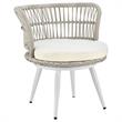 Manhattan Comfort Monaco 3-Piece Rattan Patio Conversation Set in Gray/Cream