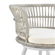 Manhattan Comfort Monaco 3-Piece Rattan Patio Conversation Set in Gray/Cream