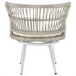 Manhattan Comfort Monaco 3-Piece Rattan Patio Conversation Set in Gray/Cream