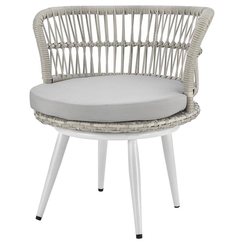 Manhattan Comfort Monaco 3-Piece Rattan Patio Conversation Set in Gray