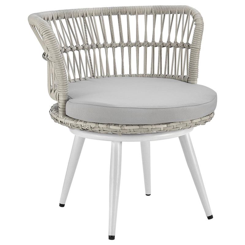 Manhattan Comfort Monaco 3-Piece Rattan Patio Conversation Set in Gray