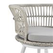 Manhattan Comfort Monaco 3-Piece Rattan Patio Conversation Set in Gray