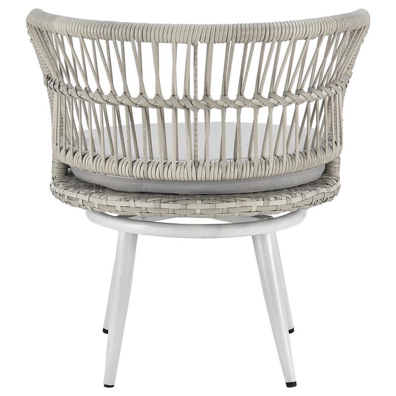 Manhattan Comfort Monaco 3-Piece Rattan Patio Conversation Set in Gray