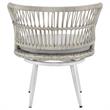 Manhattan Comfort Monaco 3-Piece Rattan Patio Conversation Set in Gray