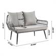 Manhattan Comfort Portofino 4-Piece Rattan Patio Conversation Set in Gray