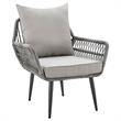 Manhattan Comfort Portofino 4-Piece Rattan Patio Conversation Set in Gray