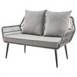 Manhattan Comfort Portofino 4-Piece Rattan Patio Conversation Set in Gray