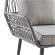 Manhattan Comfort Portofino 4-Piece Rattan Patio Conversation Set in Gray
