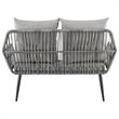 Manhattan Comfort Portofino 4-Piece Rattan Patio Conversation Set in Gray
