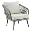 Manhattan Comfort Riviera 4-Piece 5-Seat Rattan Patio Conversation Set in Cream