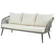 Manhattan Comfort Riviera 4-Piece 5-Seat Rattan Patio Conversation Set in Cream