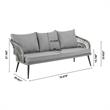 Manhattan Comfort Riviera 4-Piece 5-Seat Rattan Patio Conversation Set in Gray