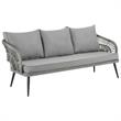 Manhattan Comfort Riviera 4-Piece 5-Seat Rattan Patio Conversation Set in Gray