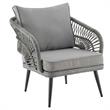 Manhattan Comfort Riviera 4-Piece 5-Seat Rattan Patio Conversation Set in Gray