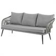Manhattan Comfort Riviera 4-Piece 5-Seat Rattan Patio Conversation Set in Gray