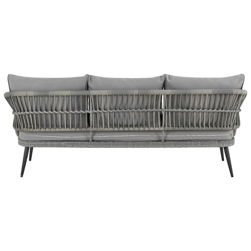 Manhattan Comfort Riviera 4-Piece 5-Seat Rattan Patio Conversation Set in Gray