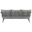 Manhattan Comfort Riviera 4-Piece 5-Seat Rattan Patio Conversation Set in Gray