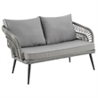 Manhattan Comfort Riviera 4-Piece 4-Seat Rattan Patio Conversation Set in Gray
