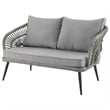 Manhattan Comfort Riviera 4-Piece 4-Seat Rattan Patio Conversation Set in Gray
