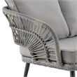 Manhattan Comfort Riviera 4-Piece 4-Seat Rattan Patio Conversation Set in Gray