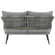 Manhattan Comfort Riviera 4-Piece 4-Seat Rattan Patio Conversation Set in Gray